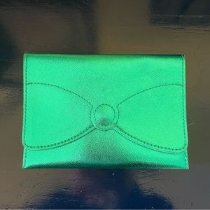 Bath & Body Works Metallic Green Small Envelope Clutch